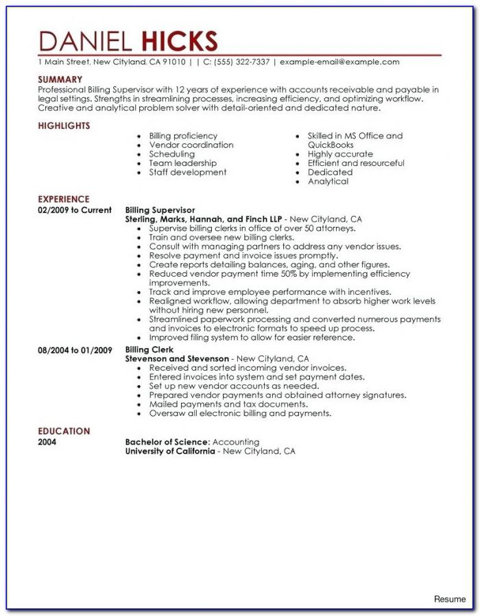 Family Law Lawyer Resume
