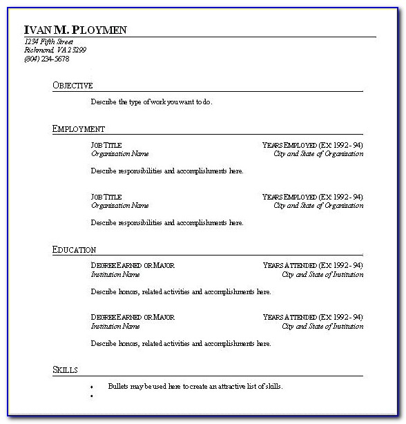 Fill Out Resume Online For Free