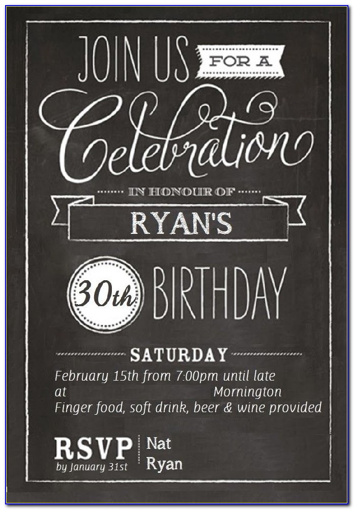 Free 30th Birthday Invitation Templates Word