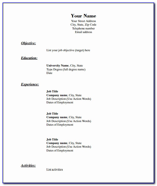 And Blank Resume Template Download