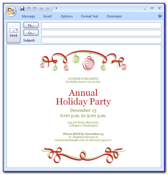 Free Christmas Party Invitation Templates Email