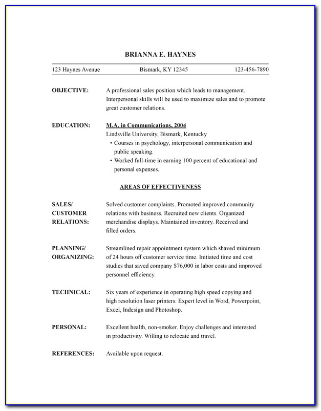 Free Combination Resume Template 2017