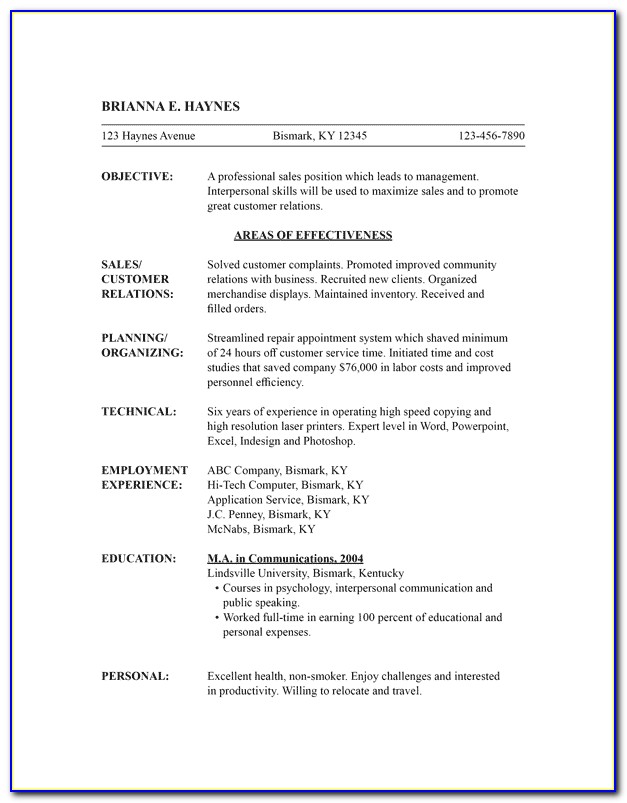 Free Combination Resume Template 2019