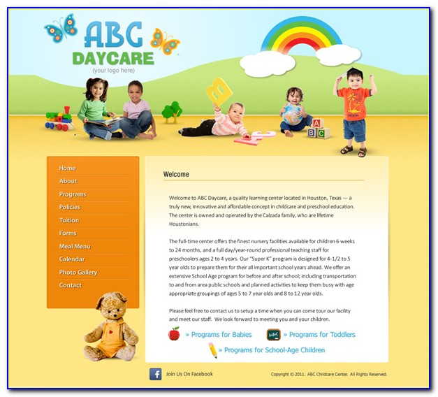 Free Daycare Website Templates