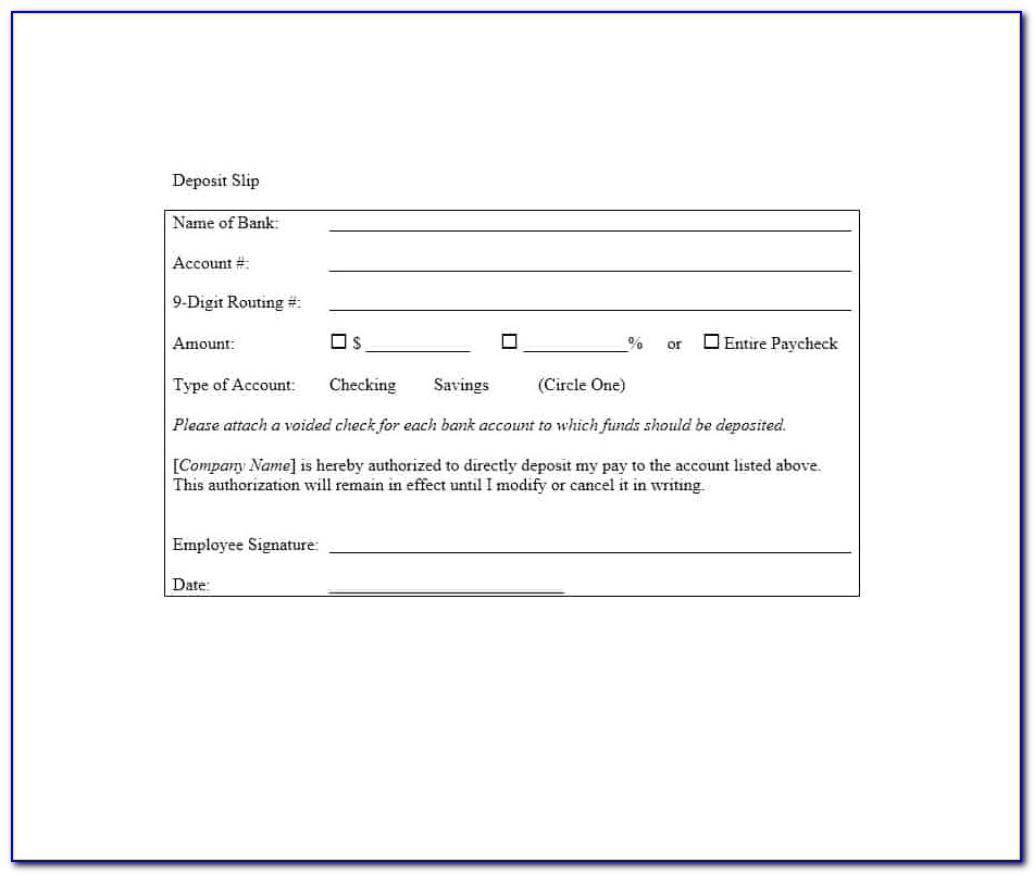 Free Deposit Form Template