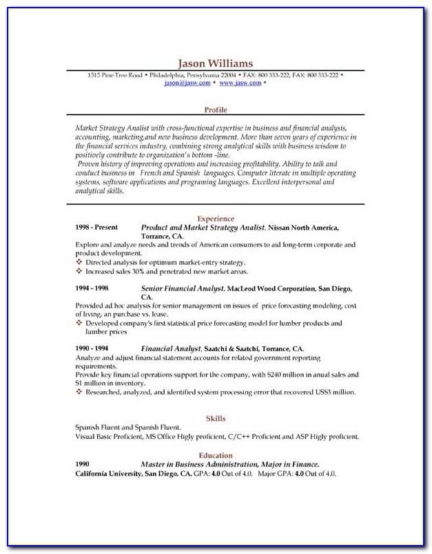 Free Download Sample Resume Format For Freshers