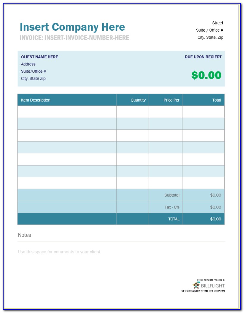 Free Invoice Template Maker