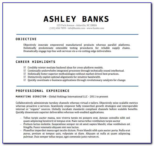 Free Office Word Resume Template
