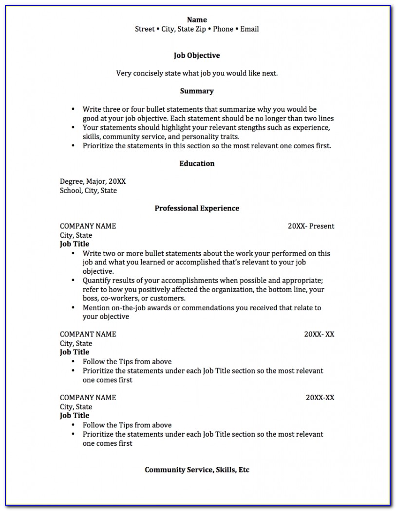Free Online Resume Builder For College Students