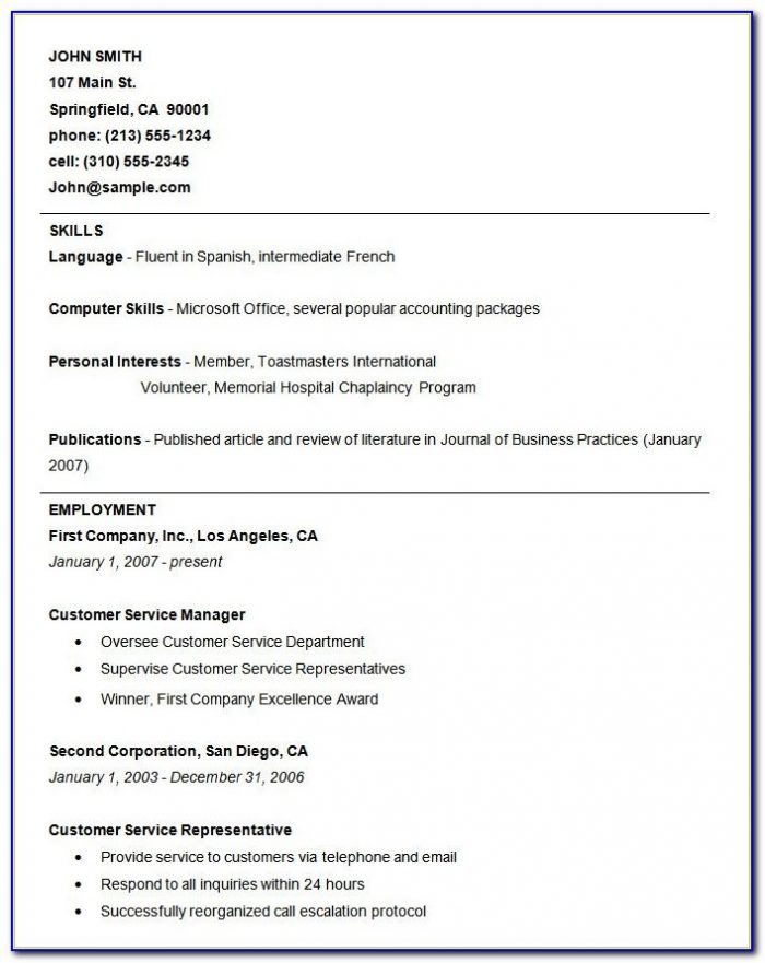 Basic Resume Template – 51+ Free Samples, Examples, Format Within Free Basic Resume Templates Microsoft Word