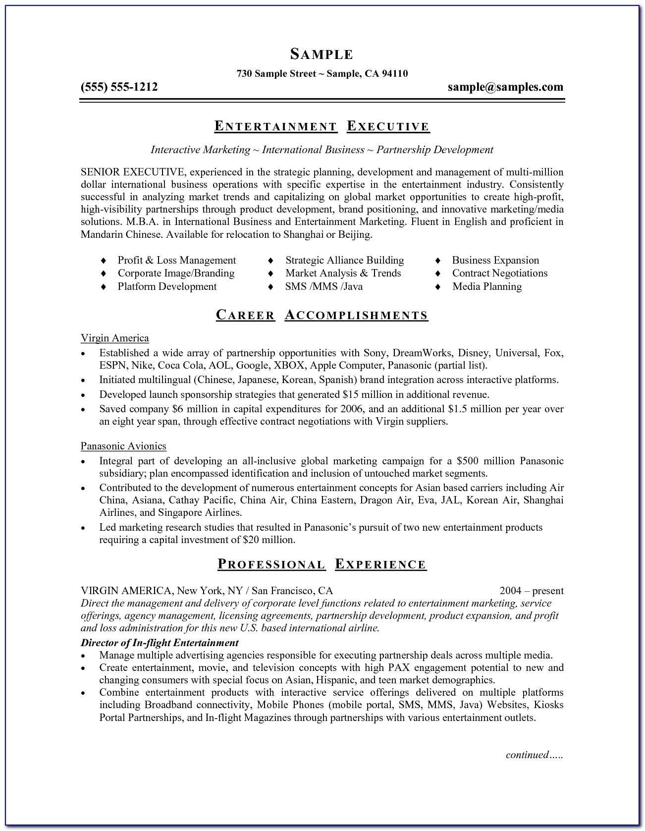 Free Resume Template Word Document