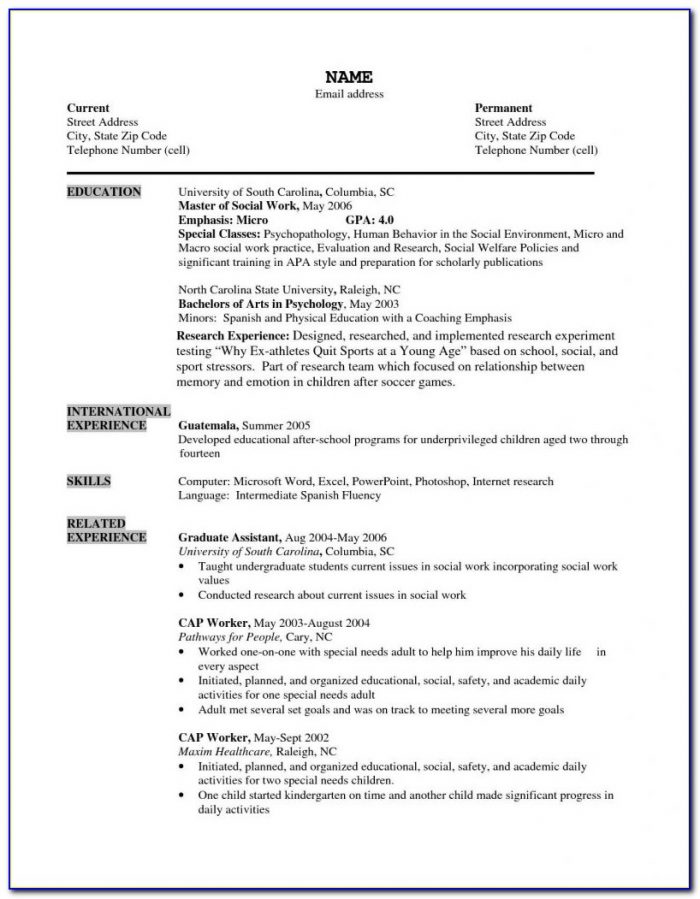 Free Resume Templates For Older Workers