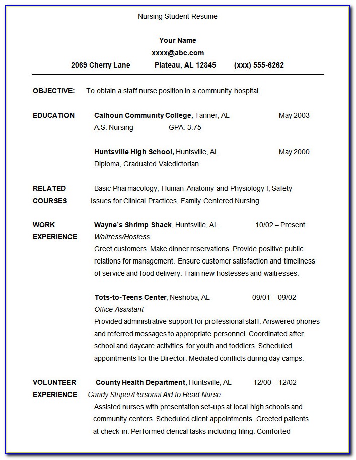 Free Student Resume Templates Download