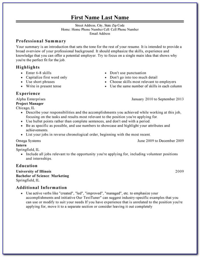 Free Template Resume Download