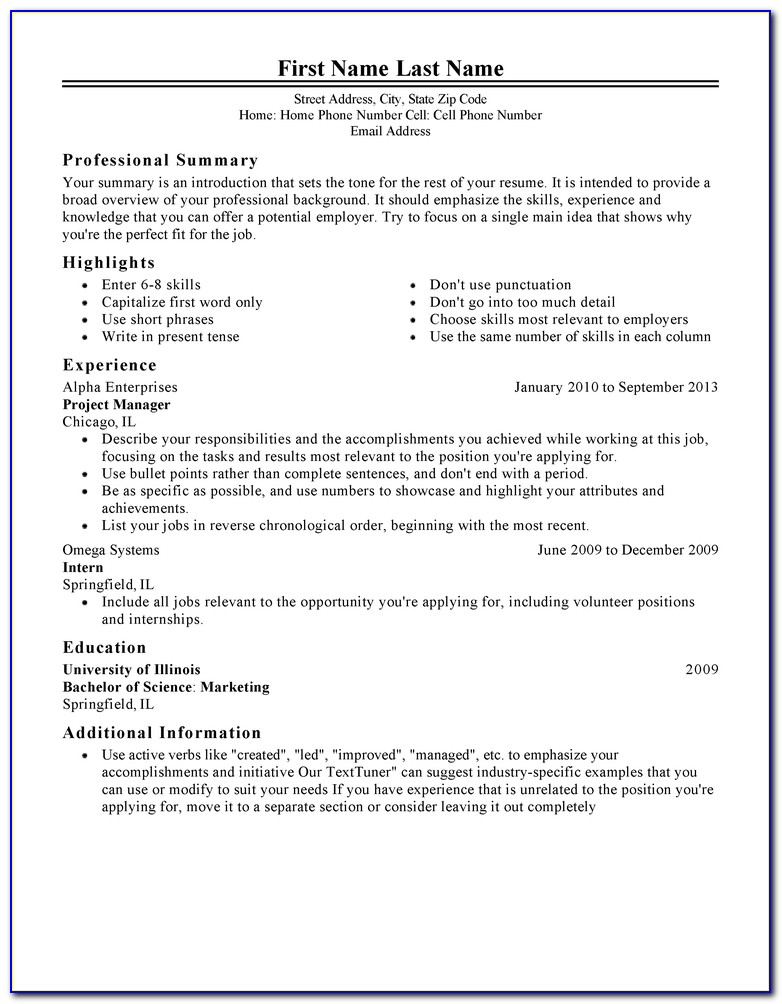 Free Template Resume Download