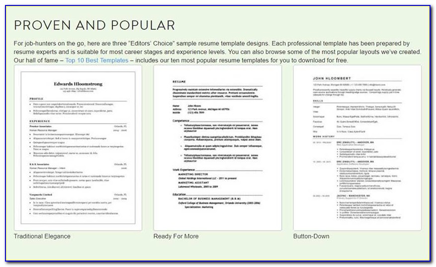 Hloom Download Professional Resume Templates
