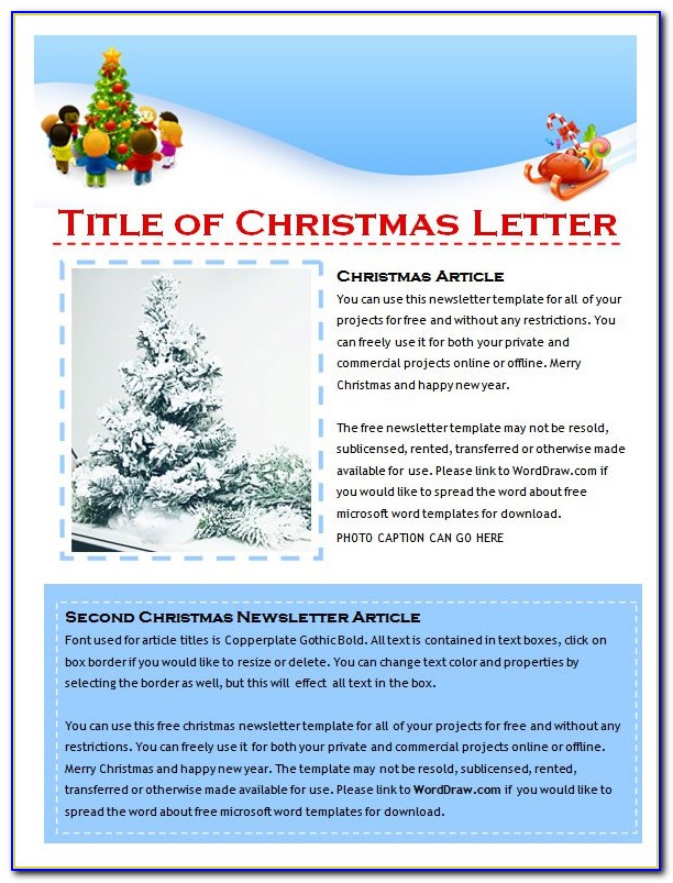 Holiday Newsletter Template Word