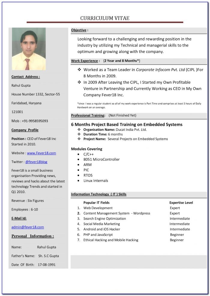 How To Write A Resume For A Job With Experience