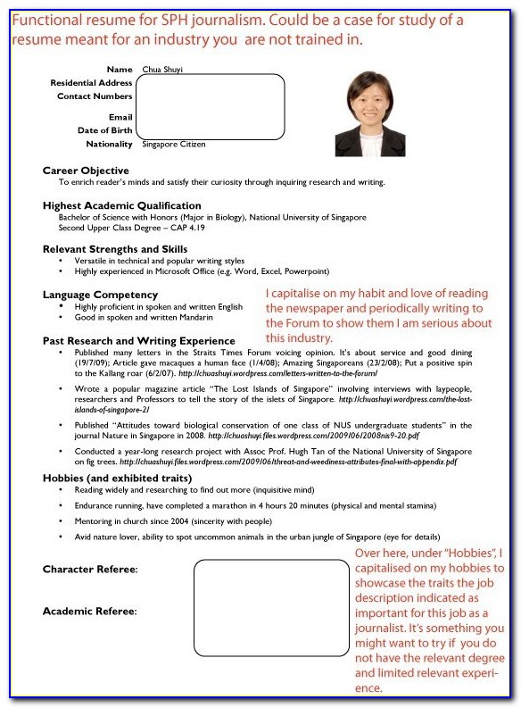 How To Write A Resume Singapore Sample