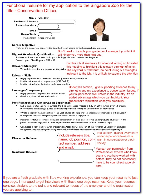 How To Write A Resume Singapore Student