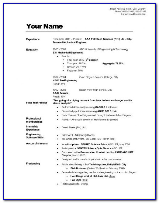 How To Write Up A Simple Resume
