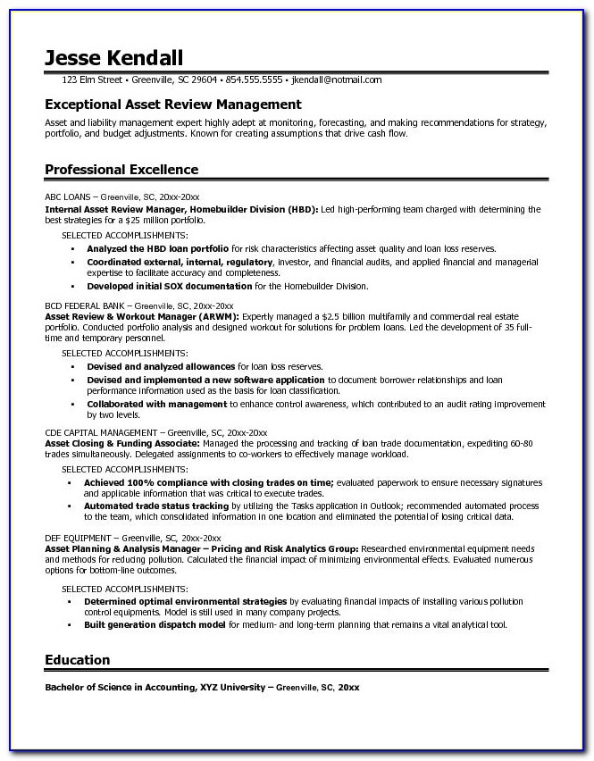 Free Asset Review Manager Resume Example Asset Management Resume Sample Asset Management Resume Sample