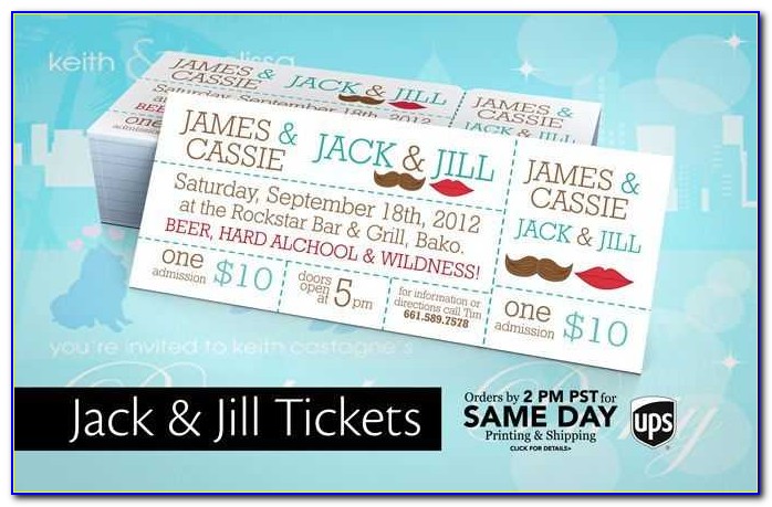 8 Best Jack And Jill Images On Pinterest Design From Jack And Jill Ticket Templates