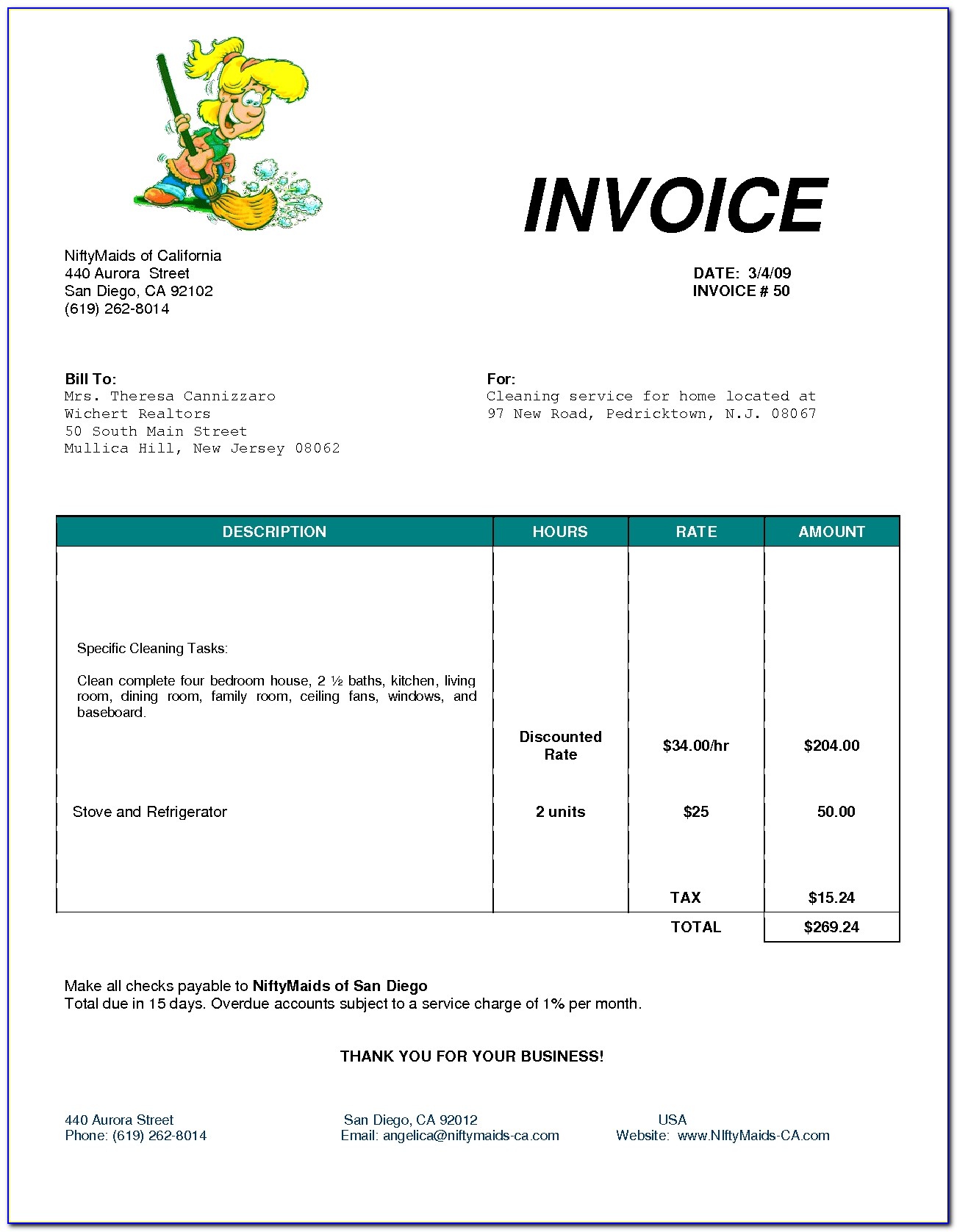 House Cleaning Invoice Template Free House Cleaning Service Cleaning Services Invoice