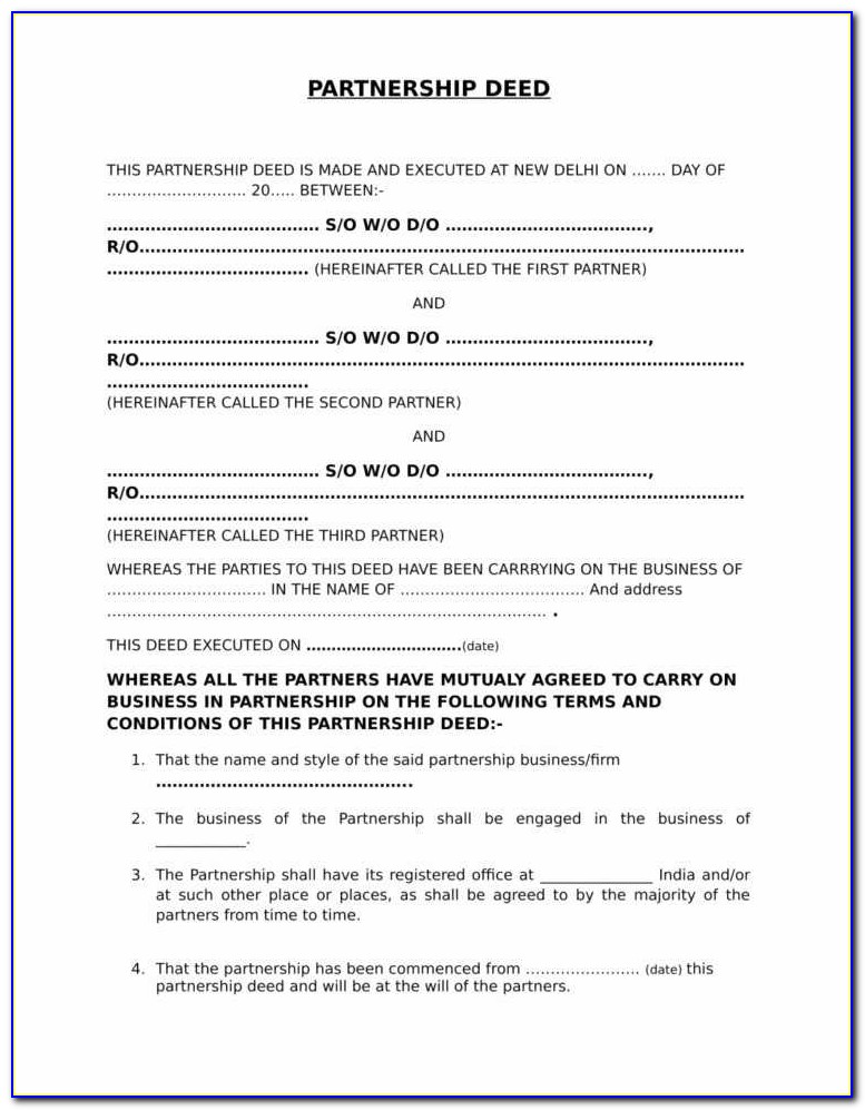 Awesome Simple Partnership Agreement Template Free Partnership Design From Limited Partnership Agreement Template