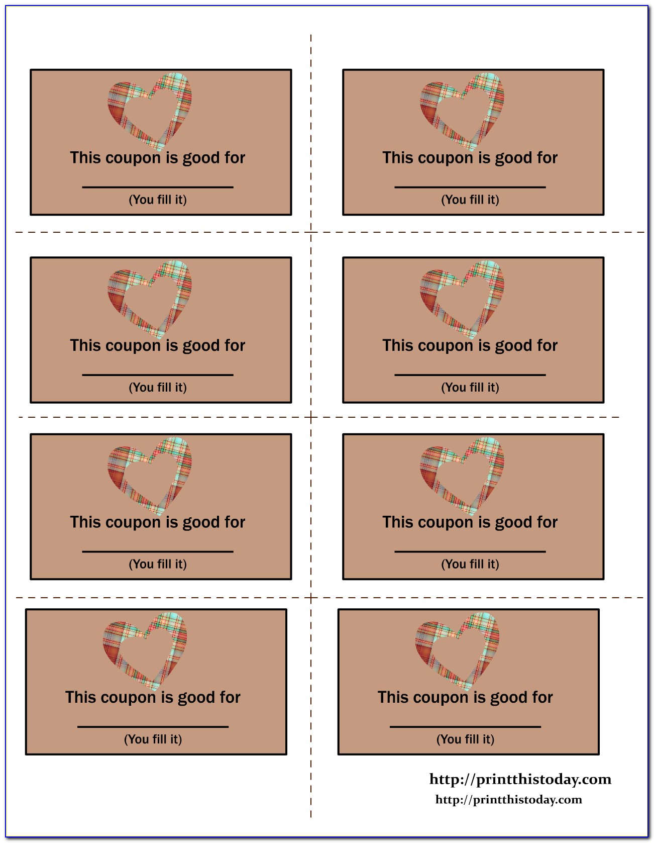 Love Coupons For Him Template