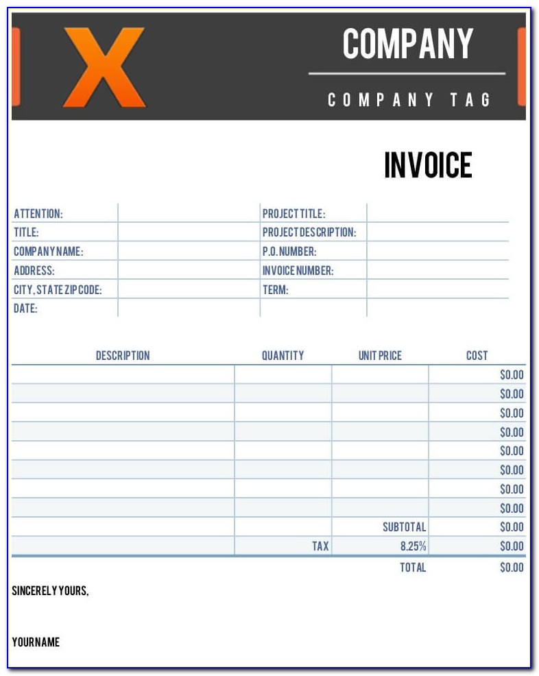 Mac Numbers Invoice Templates