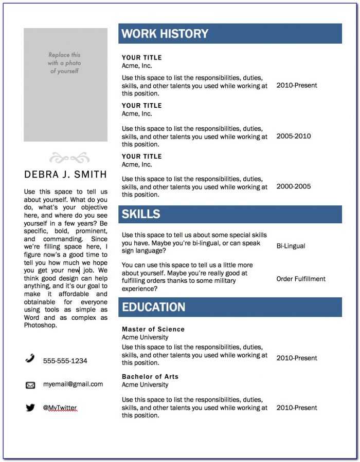 Microsoft Office Resume Templates Free Download