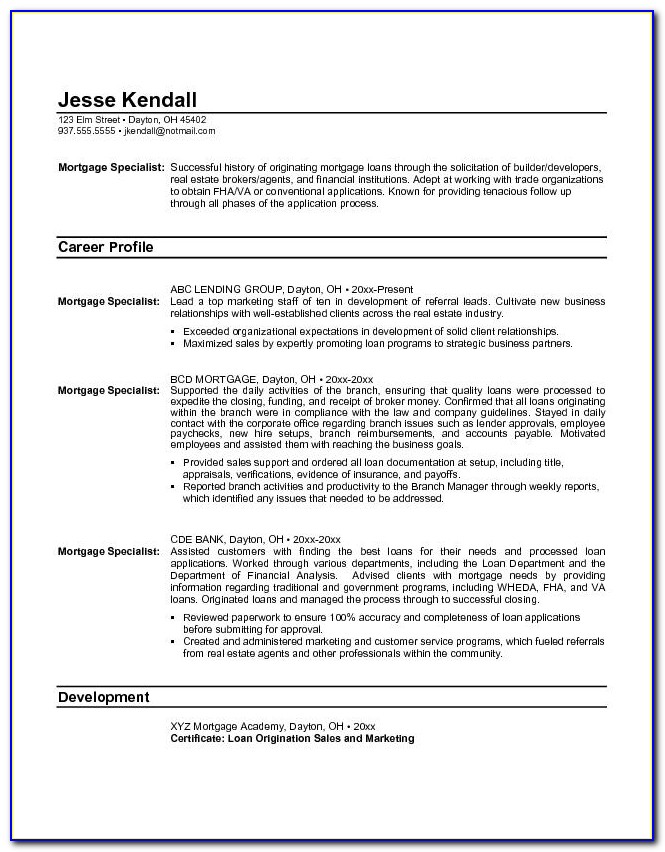 Mortgage Servicing Manager Resume