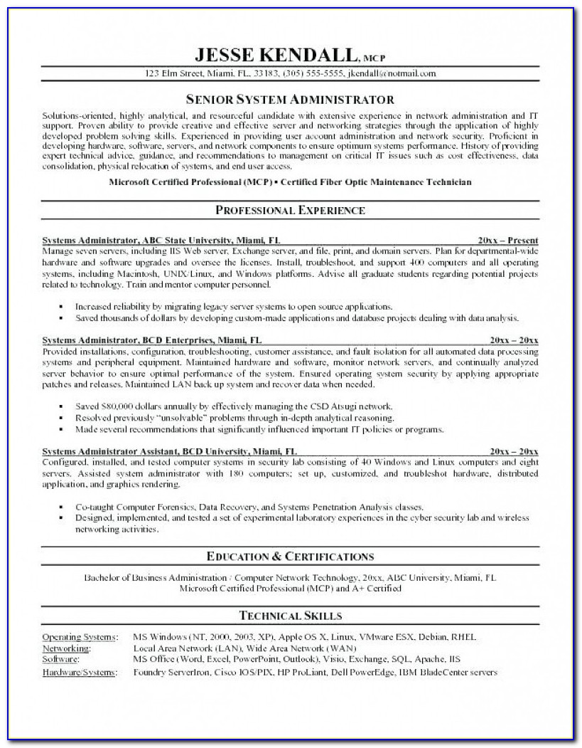 Office Administrator Resume Word Format
