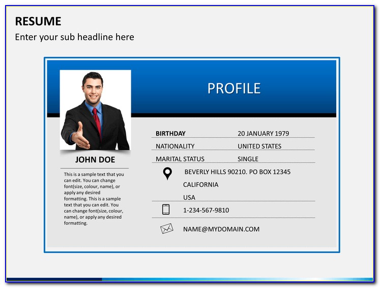 Personal Cv Powerpoint Template Free Download