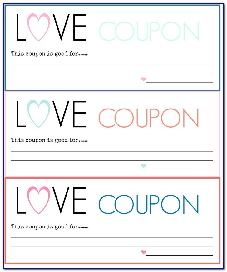 Printable Love Coupons For Him Template