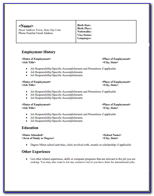 Professional Resume Templates Free Download Word
