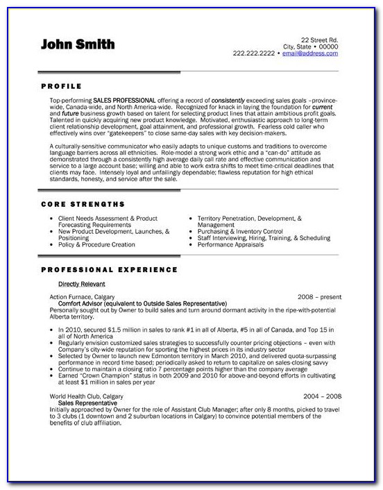 Professional Sales Resume Template