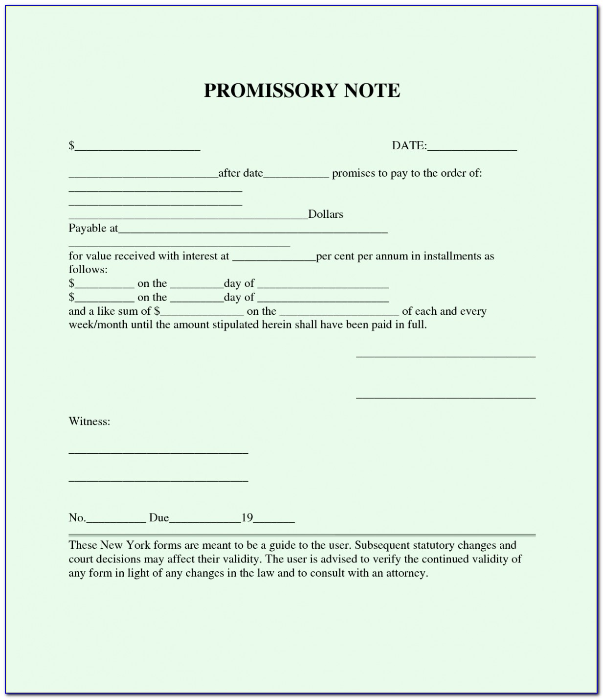 Promissory Note Form Microsoft Word