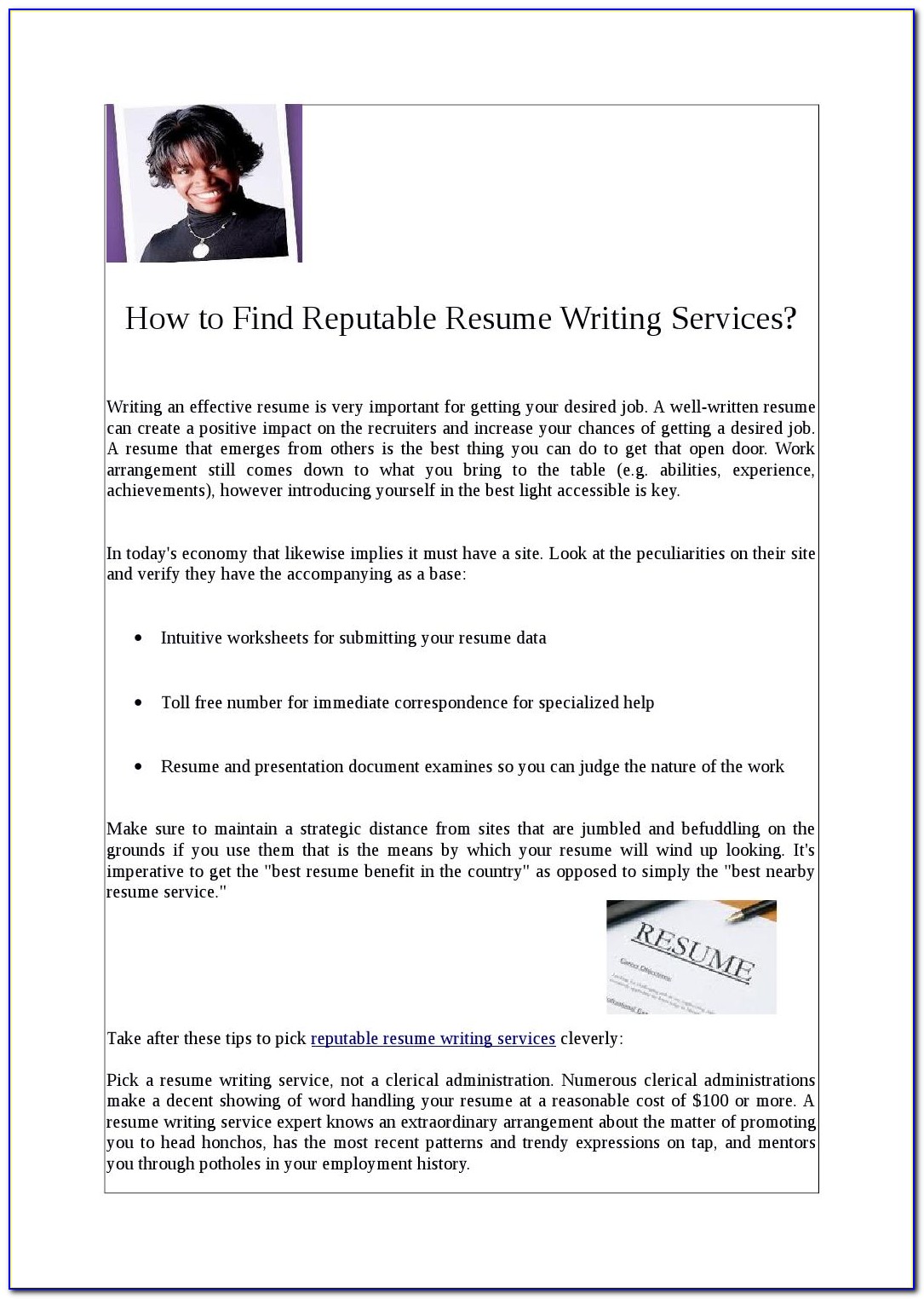 Reputable Resume Writing Companies