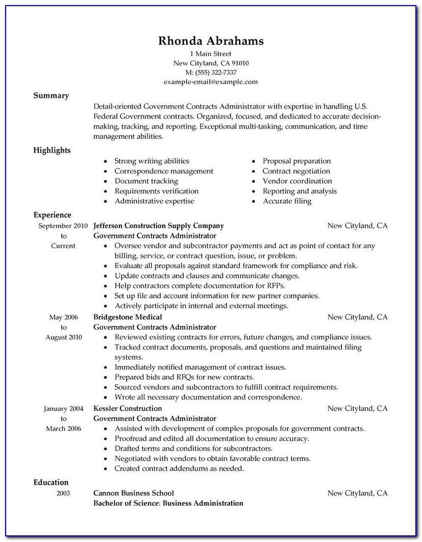 Resume Builder For Government Jobs