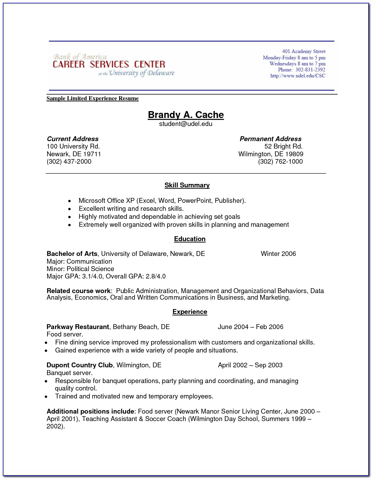 Resume Builder With No Work Experience
