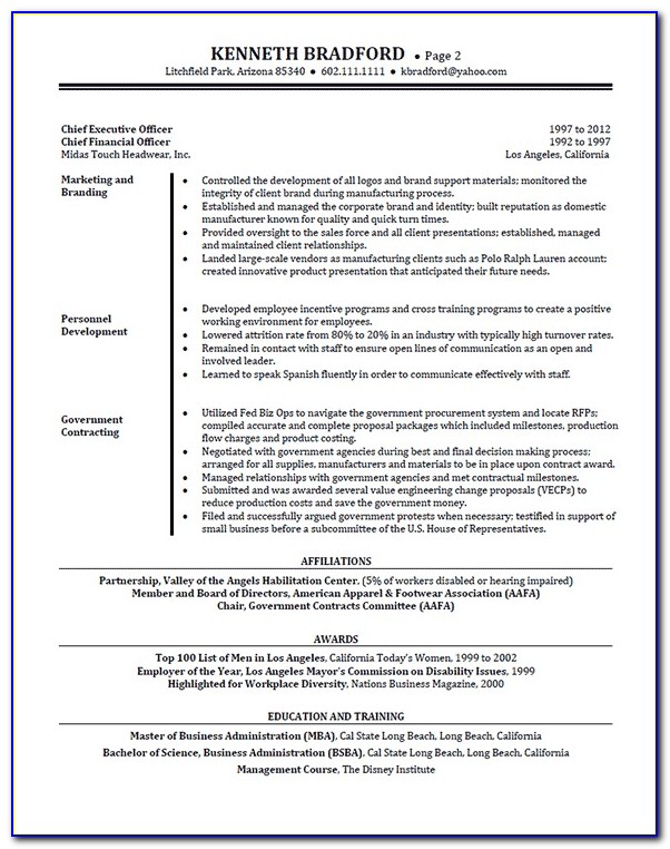 Resume Examples Executive Director