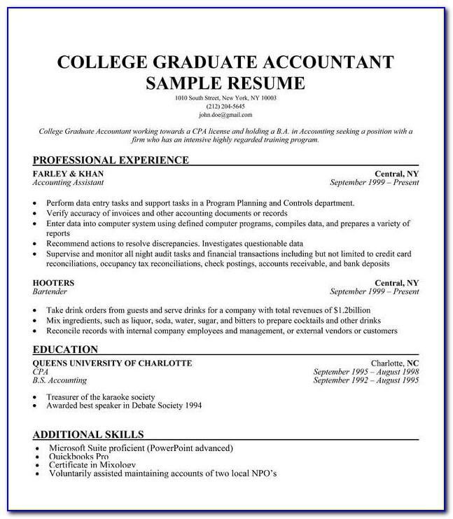 Resume Objective For Recent College Graduate Sample Resume 2017 In Recent Graduate Resume Template