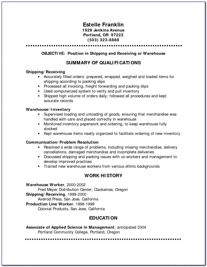 Resume Format Examples For Students