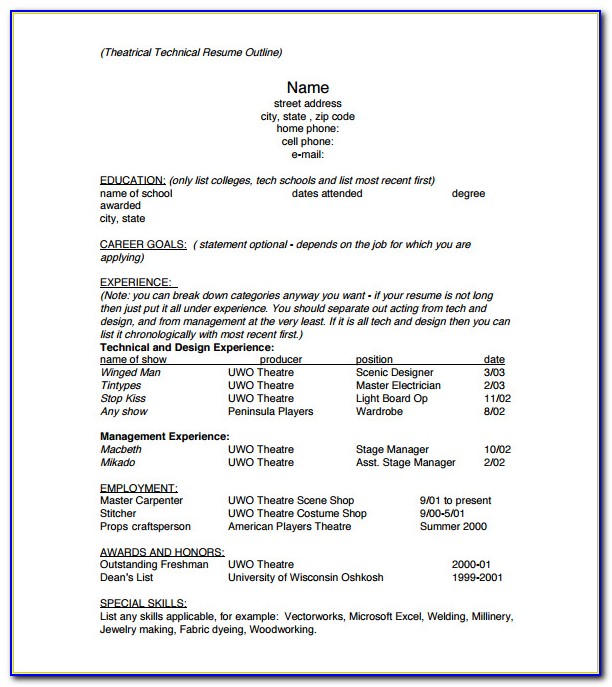 Resume Format Examples Word
