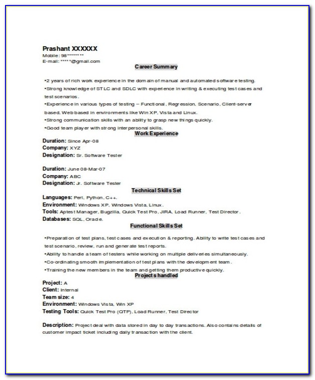 Experienced Resume Format Template 8+ Free Word, Pdf Format Inside Experience Resume Template