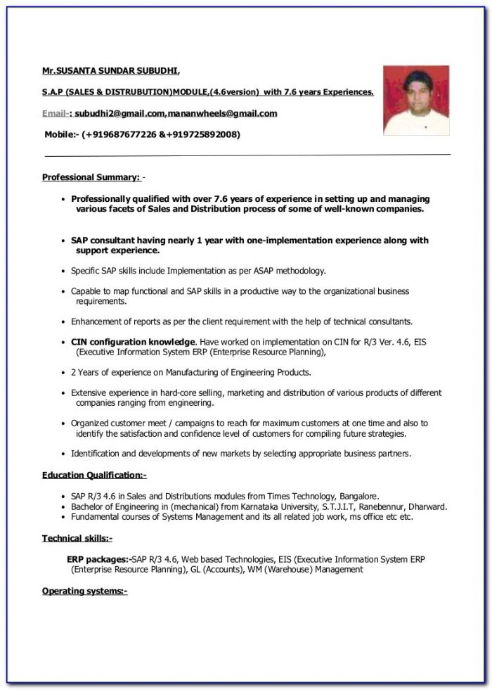 Resume Format For Free Download