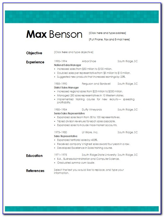 Resume Free Download Word Document