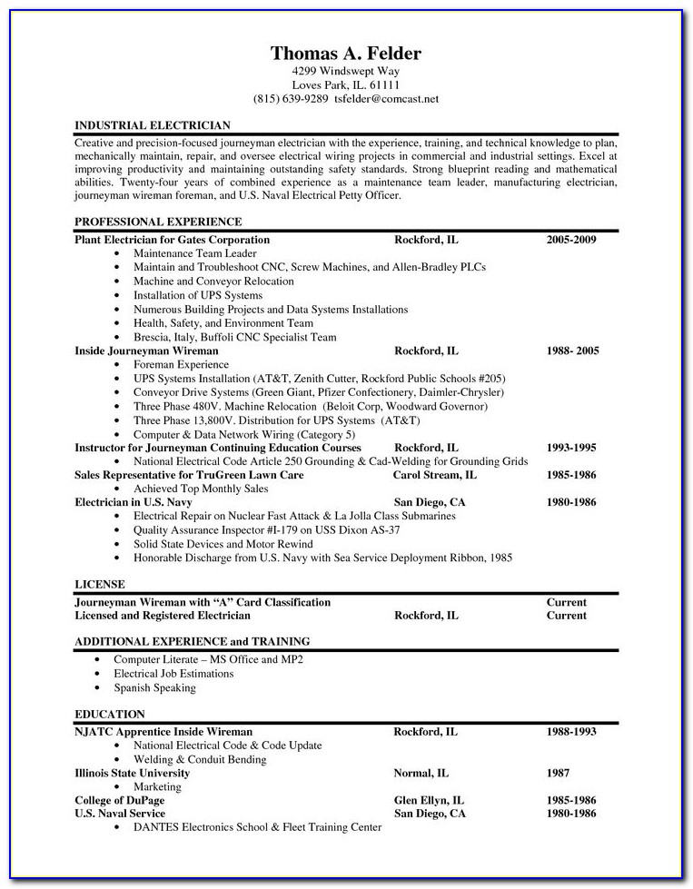 Resume Samples For Experienced Electrical Engineers